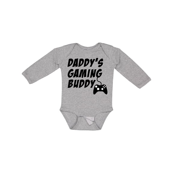 Inktastic Daddy's Gaming Buddy with Controller Boys or Girls Long Sleeve Baby Bodysuit