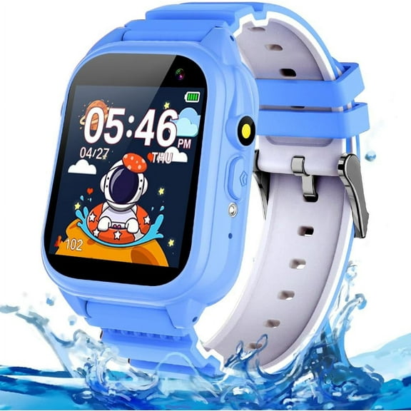 Kids Waterproof Smart Watch for 3-12 Year Old Boys Girls Learning Toys with 26 Puzzle Game 1.44'' HD Touchscreen Camera Video Music Audible Story Pedometer Alarm Watch for Christmas Learning Toy Gift