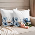 thumbnail image 2 of Poppy Flowers Outdoor Waterproof Pillow Covers, Botanical Spring Summer Floral Decorative Square Throw Pillowcase Sofa Cushion Sham for Patio/Couch/Chair, 24"x24" 2 Pack, 2 of 8