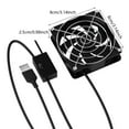 thumbnail image 3 of USB Powered Temperature Control Cooling Fan 3 Speed Adjustable Thermostat 8x8cm for Router Gaming Console, 3 of 8
