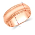 thumbnail image 3 of CARATS FOR YOU Milgrain Comfort Fit 8mm Band is Available in 14K Rose Gold Plated For Her & Him, 8mm Band Size-5.5, 3 of 6