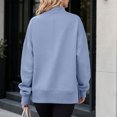 thumbnail image 4 of Quarter Zip Pullover Women Long Sleeve V Neck Tops Fashion Loose Sweatshirt, 4 of 6