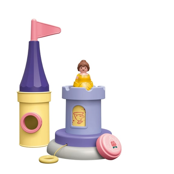 PLAYMOBIL JUNIOR & Disney: Belle's Play Tower with Sound |Playset for toddlers 1-3