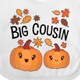 thumbnail image 4 of Inktastic Big Cousin Pumpkins with Fall Leaves Boys or Girls Baby Bib, 4 of 4