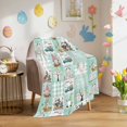 thumbnail image 3 of Throw Blanket Fleece Throw Blanket 50x80in, Rabbit Easter Egg Gnome Teal Buffalo Grid Soft Lightweight Bed Blankets Farm Truck Spring Butterfly Fuzzy Couch Blankets for All Season, 3 of 9