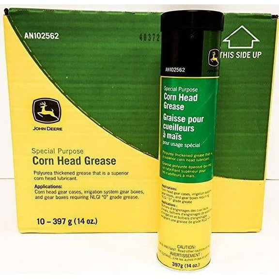 John Deere Polyurea Thickened Corn Head Gear Box Grease Lubricant (CASE of 10...