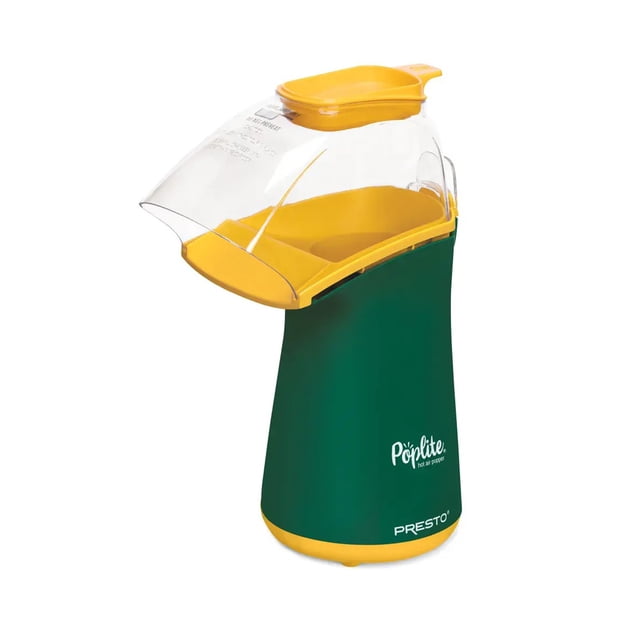 Presto PopLite Hot Air Corn Popper, All Natural Quick Popcorn Maker, 18 Cups, Green/Gold