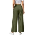 thumbnail image 5 of Liuinsasek Cotton-Linen Pants for Women Solid-Color Loose Casual High Waist Slimming Elastic Waistband Lightweight Trousers, 5 of 10