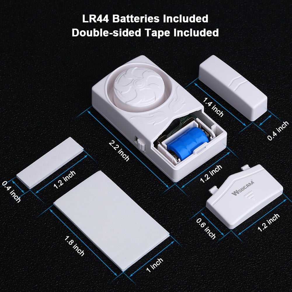 Wsdcam Door and Window Alarm Wireless Home Security Alarm System Magnetic Alarm Sensor 110dB 4-in-1 Alarms 10 Pack