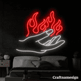 thumbnail image 2 of Craftnamesign Hand Hold Fire Neon Sign for Bar Club Shop Bedroom Wall Decor, 2 of 5
