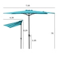 thumbnail image 6 of COBANA Turquoise Half Market Patio Umbrella, Fade-Resistant, 6 of 8