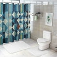 thumbnail image 7 of Creowell Modern Shower Curtain for Bathroom, Geometric Blue and White Bathroom Curtain, Waterproof Fabric Shower Curtain Set with Hooks 60x72, 7 of 7