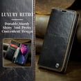 thumbnail image 2 of Leather Case for iPhone 15 Card Slot Folio Flip Wallet Case for iPhone 15 Premium PU Magnetic Kickstand Cover Soft TPU Inner Case Brown, 2 of 7
