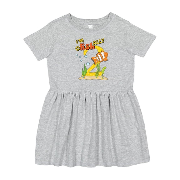 Inktastic I'm O-fish-ally Two Cute Clownfish Second Birthday Girls Toddler Dress