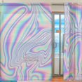 thumbnail image 2 of Splicing Pattern Holographic Printing Semi Sheer Curtains Window Voile Drapes Panels Treatment-55X78in for Living Room Bedroom Kids Room, 2 of 4