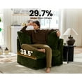 thumbnail image 4 of CHIC HOUSE Corner Seat for Modular Oversized Couch,Plush Corduroy Upholstered Chaise Module with Chenille Fabric,Convertible Sectional Sofa Unit in Green, 4 of 9