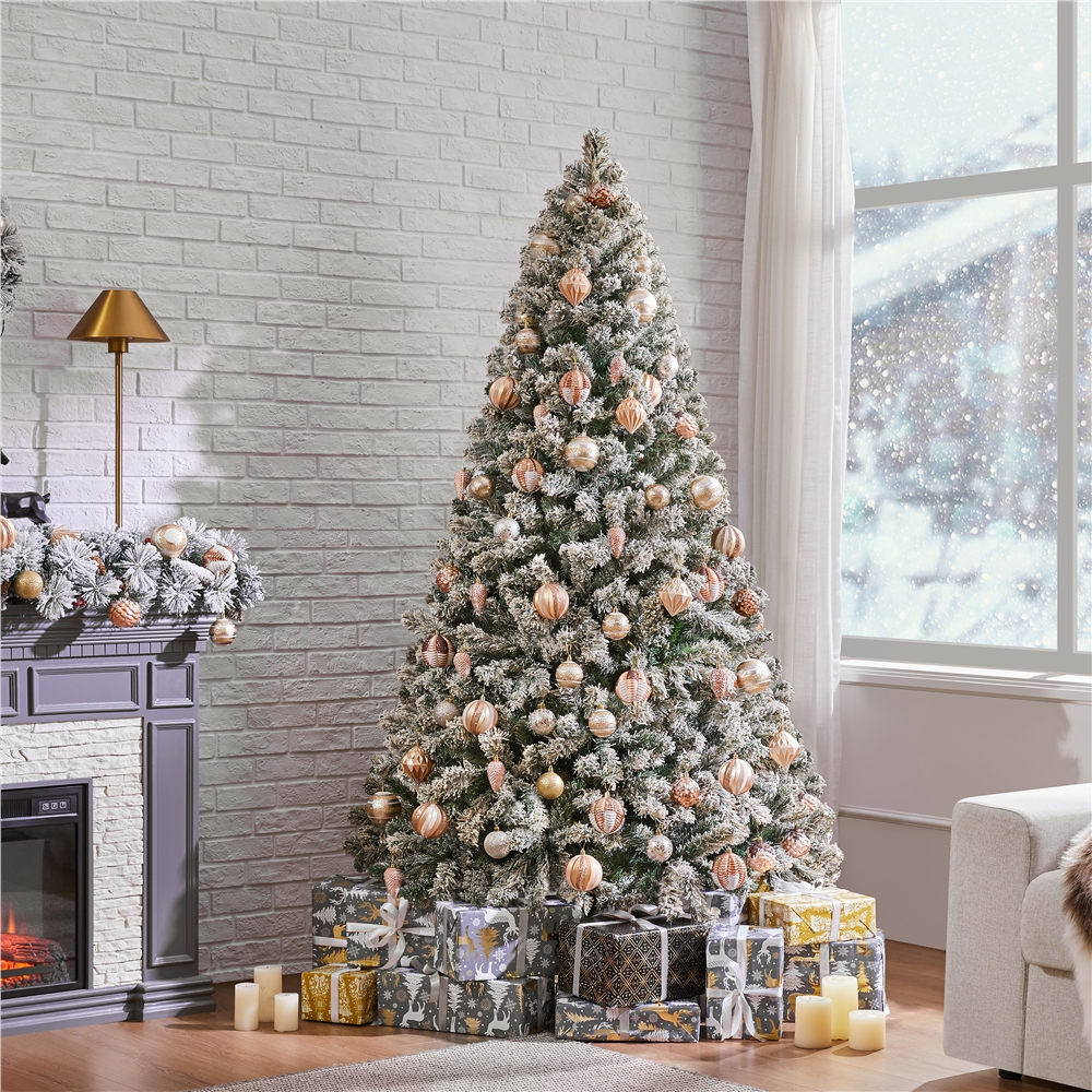 Yaheetech 6 Ft Pre-Lit Flocked Artificial Christmas Tree photo 7