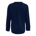 thumbnail image 6 of Craaazy Women's Casual V-Neck Blouse, Solid Color Long Sleeve Button Down Shirt, Loose Fit Comfy Tops for Daily Wear Gifts, 6 of 9