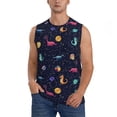 thumbnail image 2 of Picia Space Dinosaur mens Cotton Tank Undershirts , Moisture-wicking Ribbed Tanks, Lightweight Cotton Tank Undershirts-Large, 2 of 8