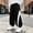 Black-C, variant on FRSASU Girl's Baggy Wide Leg Pants Elastic Waist Workout Track Color Block Parachute Pants with Pockets Khaki-C