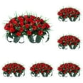 thumbnail image 6 of 6PCS Artificial Cemetery Flowers - Realistic Silk Rose Bouquet with Headstone Saddle, Outdoor Grave Decorations, Non-Fading Colors for Memorials & Gravesites, 6 of 6
