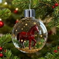 thumbnail image 3 of Horse Christmas Ornaments Collection Clear Acrylic Equestrian Theme Baubles with Glitter for Tree Decor Gift for Horse Lovers(C), 3 of 5