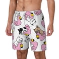 thumbnail image 2 of Balery French Bulldog Duck Mens Swim Trunks Swim Shorts for Men Quick Dry Inseam Beach Shorts with Compression Liner Pocket-Small, 2 of 9