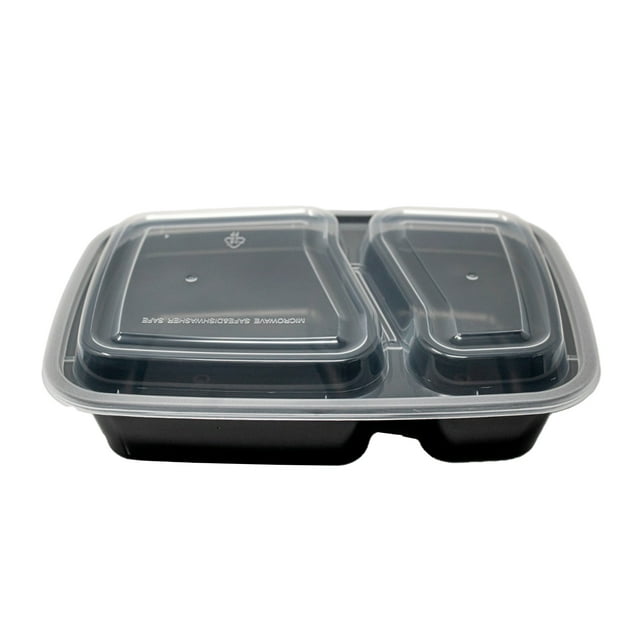 Contenedor Para Alimentos de 2 Divisiones WOW 32 Oz Reutilizable Con Sellado Semihermético 25 Piezas