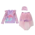 thumbnail image 3 of LRen Girl Swimsuit Size 6 Ruffle Bikini Swimwear for Kids Girls Cute Funny Summer Rash Guard Sling Bikini Girl Beach Swimwear Swimming Bikini Set, 3 of 5