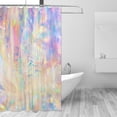 thumbnail image 2 of Coolnut Holographic Iridescent Metallic Bath Shower Curtain Liners 72x72in 100% Polyester Curtain Hook, 2 of 5