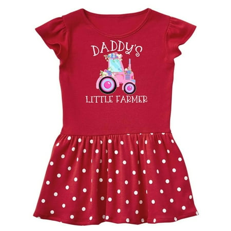 

Inktastic Daddys Little Farmer- Pink Tractor and Flowers Gift Baby Girl Dress