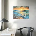thumbnail image 3 of JRXY S02275 Canvas Prints Wall Art Beach Sunset Ocean Waves Nature Pictures Stretched Pictures to Photo Paintings on Canvas for Home Office Decorations Wall Décor XXLarge pattern1, 3 of 4