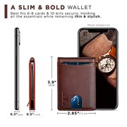 Serman Brands RFID Blocking Slim Wallet | Bifold Genuine Leather Thin Minimalist Front Pocket Wallets | Credit Card Holder | For Men with Money Clip | Melted Chocolate