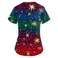 thumbnail image 3 of Garbnen Scrub Tops Christmas Nurse Women Funny Xmas Printed V Neck Short Sleeve Fall Womens Scrubs Nurses Working Uniforms with Pocket S-5XL, 3 of 3
