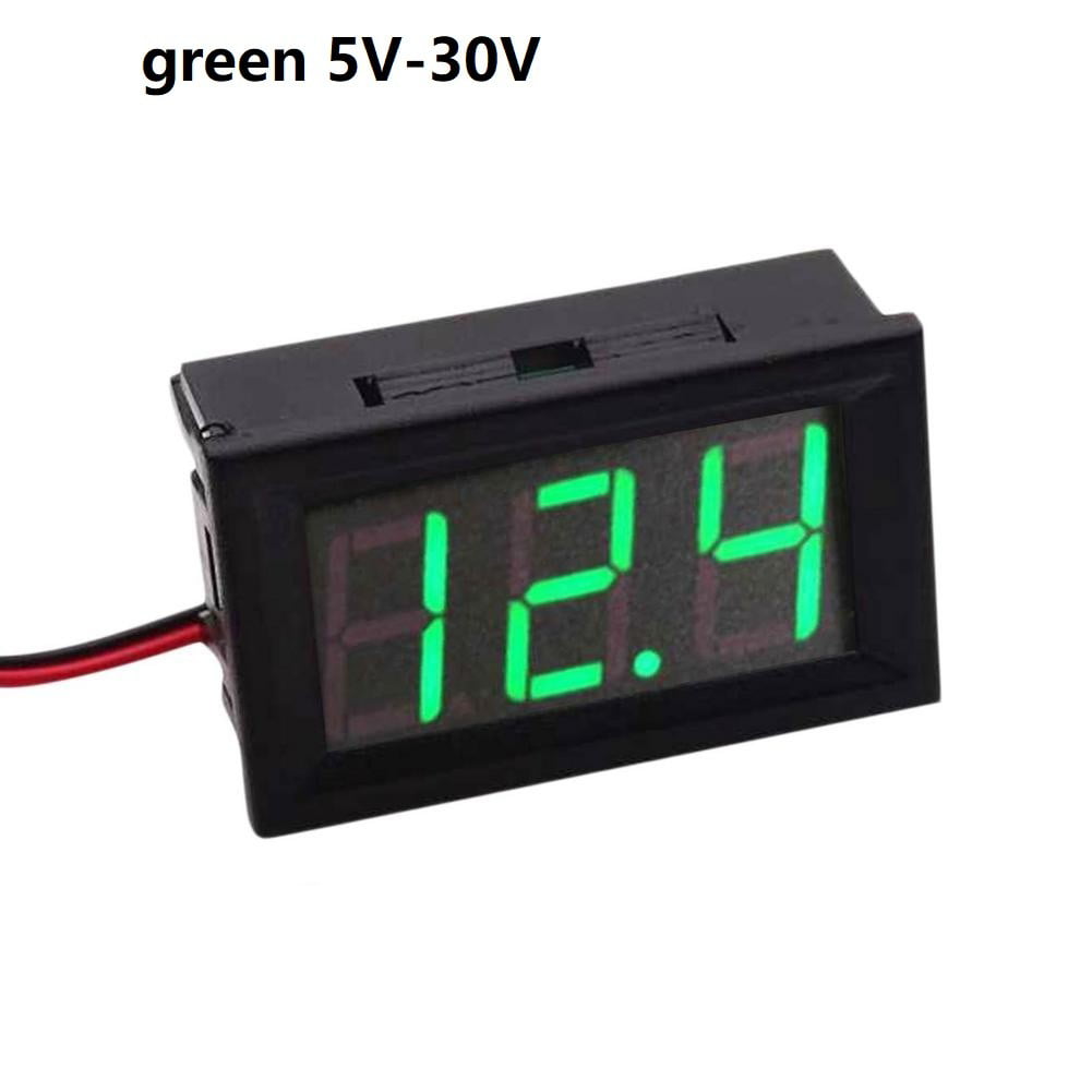 LED Digital Display Volt Voltage Voltmeter Panel Accurate Meter Green+Blue+Red 