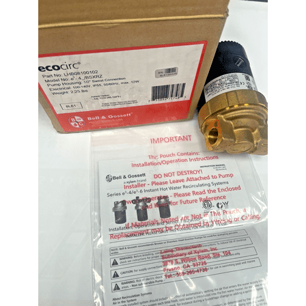 Bell & Gossett ecocirc e³ - 4, 68F-158F Pump LHB08100102 1/2" 115v New in box