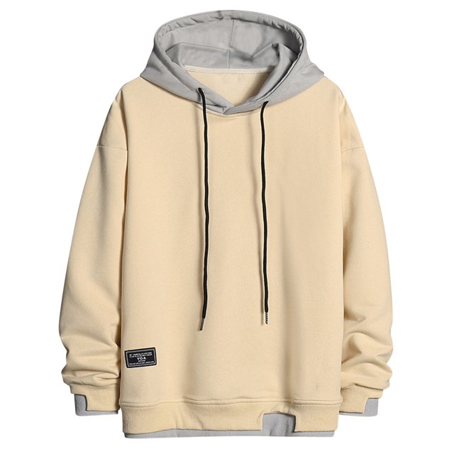 QIPOPIQ Sweat à Capuche Contrasté pour Hommes Patchwork en Solde