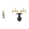 thumbnail image 1 of Figura Decorativa De Resina Con Cabeza De Ciervo De La Virgen María. Pieza De Colección Estilo Bohemio Para Pared, Ideal Para Oficina O Hogar., 1 of 8