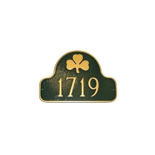 Montague Metal PCS-82 Shamrock Decorative Arch One Line Address Plaque Black by Brand New