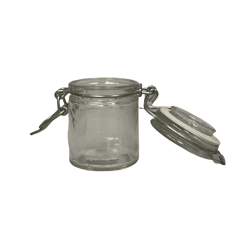 Glass Candy Jar with Ribbed Accents and Tight-Sealing Lid, 19 oz., 4.5  inches diameter