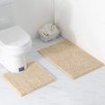 thumbnail image 1 of Juego de alfombrillas de baño antideslizantes, alfombrilla de baño de 2 piezas de 50 x 80 cm, alfombrilla de baño de chenilla de microfibra de 50 x 50 cm, alfombra lavable a máquina para baño (caqui) Adepaton ZYY-3096, 1 of 5