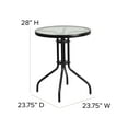 thumbnail image 6 of Emma + Oliver 23.75" Round Tempered Glass Metal Table, 6 of 9