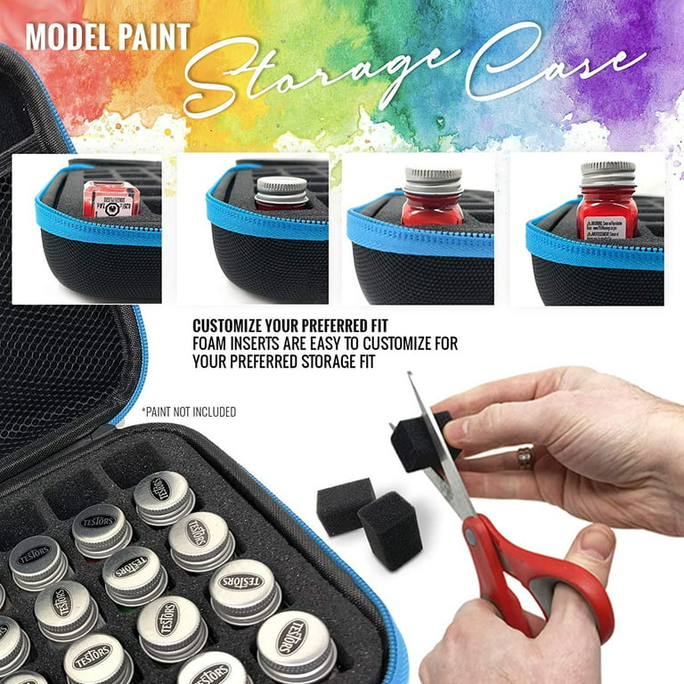 Pixiss Model Paint Storage Case - Acrylic Paint Organizer Holder