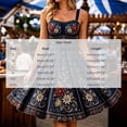 thumbnail image 3 of HBYJLZYG Women's Dirndl Dress, Sleeveless Square Neck Midi A-Line Dress with Bavarian Floral Embroidery and Apron, Traditional German Oktoberfest Costume for Carnival Party, 3 of 5