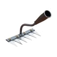thumbnail image 2 of Iron Weeding Rake 5/6/7/8 Teeth Carbon Steel Garden Weeder Rakes, Iron Rake for Yard Lawn and Garden, Garden Tools for Weedings 6 teeth&Wooden handle, 2 of 5