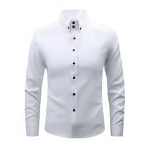 Xzbqbs Mens Dress Shirts Long Sleeve Casual Button Up Polo Shirts Lightweight Slim Fit Shirts Classic Business Golf Shirts for Men