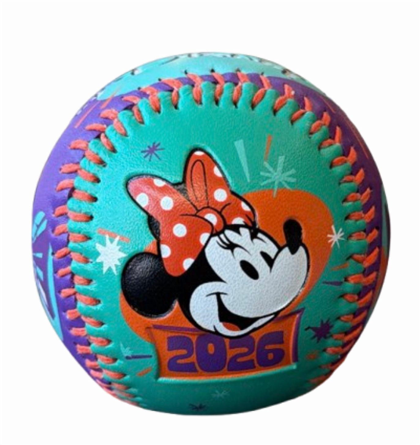 Disney Parks WDW 2026 Mickey & Minnie Mouse Collectible Baseball Ball New W Tag