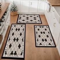 Farmhouse Kitchen Rugs Set 3 Piece, Boho Kitchen Mats for Floor, Non-Slip Kitchen Rug Waterproof Mats for Kitchen, Runner Rugs for Hallway Laundry Holiday Sink Decor