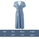 thumbnail image 3 of Vestido de mujer con estampado floral, manga corta, escote en V y fajas hasta la mitad de la pantorrilla, 3 of 5