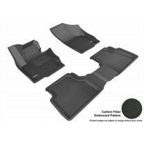 3D MAXpider 2009-2017 Fits VOLKSWAGEN TIGUAN 2018-2019 TIGUAN LIMITED KAGU R1 R2 Black Carbon Fiber Embossed Pattern Floor Mat L1VW02101509